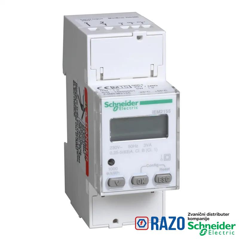 modularni monofazni multimetar iEM2155 - 230V - 63A - Modbus - MID 