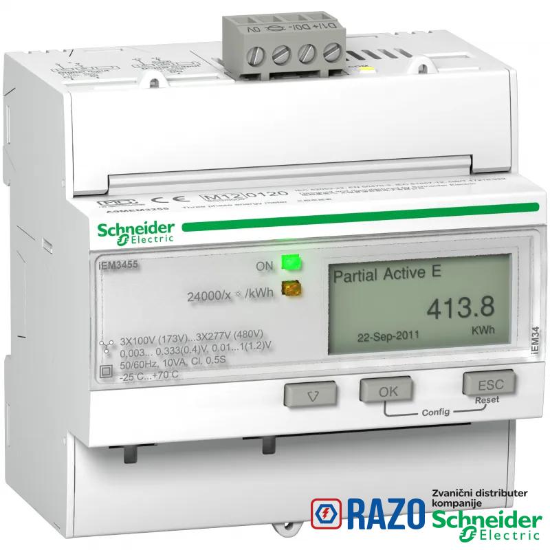 iEM3455 multimetar - Modbus - 1 DI - 1 DO - višetarifni - LVCT 