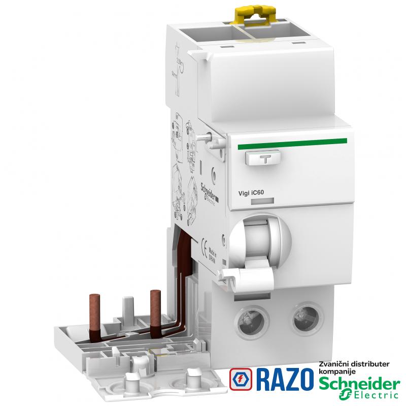 Vigi iC60 - dodatak diferencijalne zaštite - 2P - 63A - 500mA - AC tip 
