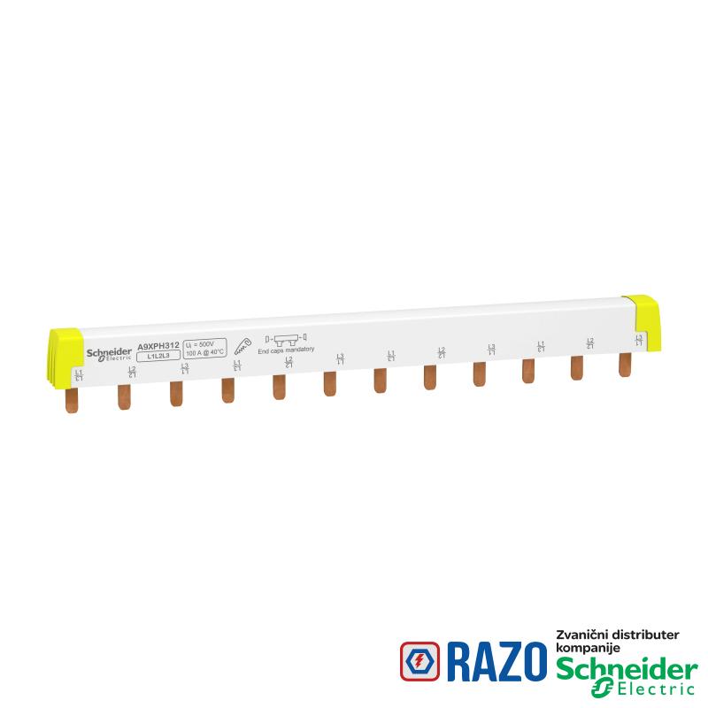 češljasta sabirnica - lako sečenje - Acti 9 3P 12 modula 100A 