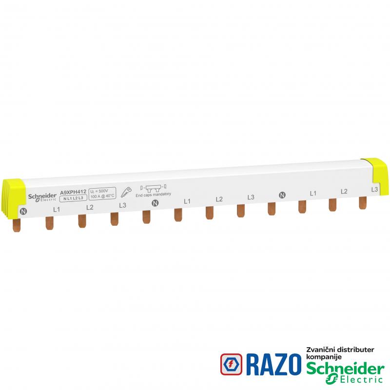 češljasta sabirnica - lako sečenje - Acti 9 4P 12 modula 100A 