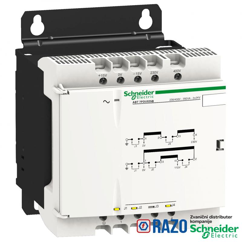 naponski transformator - 230..400 V - 2 x 24 V - 160 VA 