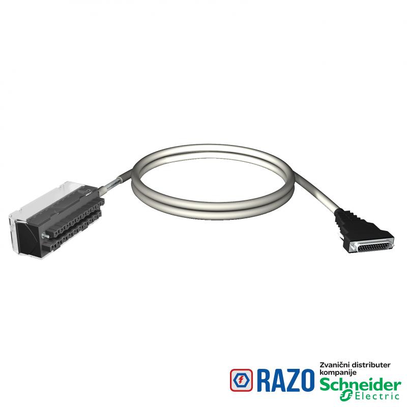 set kablova - 20-pin. priklj. blok - SUB-D25 konektor - za M340 I/O - 3 m 