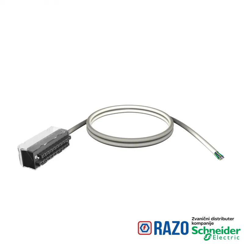 oklopljen set kabl.-20-pinski priklj.blok-1 kraj sa slob. žicama-za M340 I/O-3m 