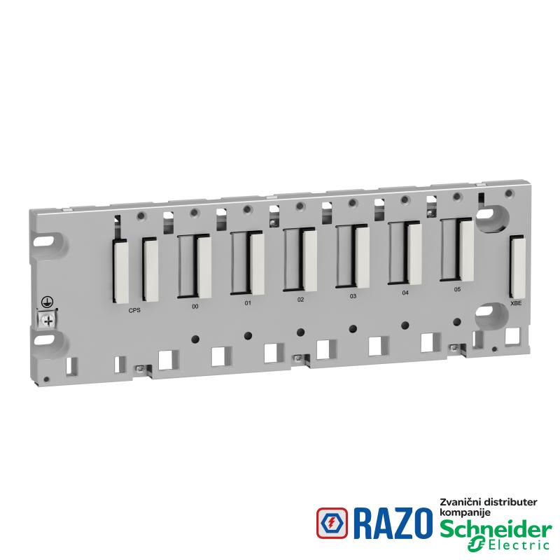 rek M340 - 6 slotova - montaža na panel, ploču ili DIN šinu 