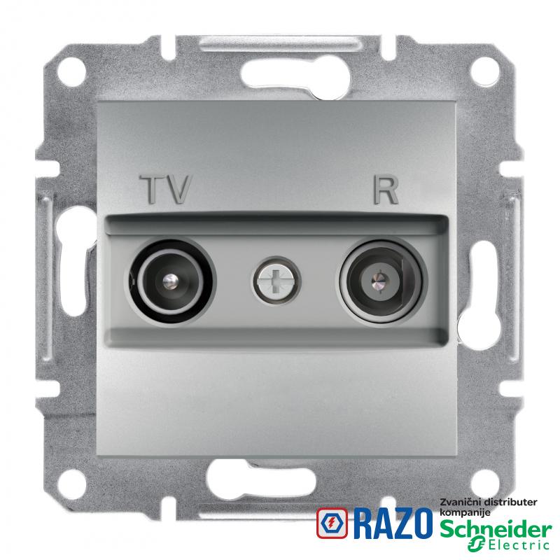 TV/R prolazna utičnica (4dB), bez rama, aluminijum 
