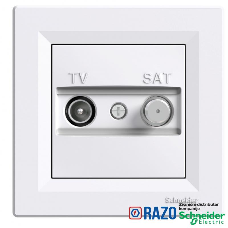Asfora - TV-SAT prolazna utičnica - 4dB bela 