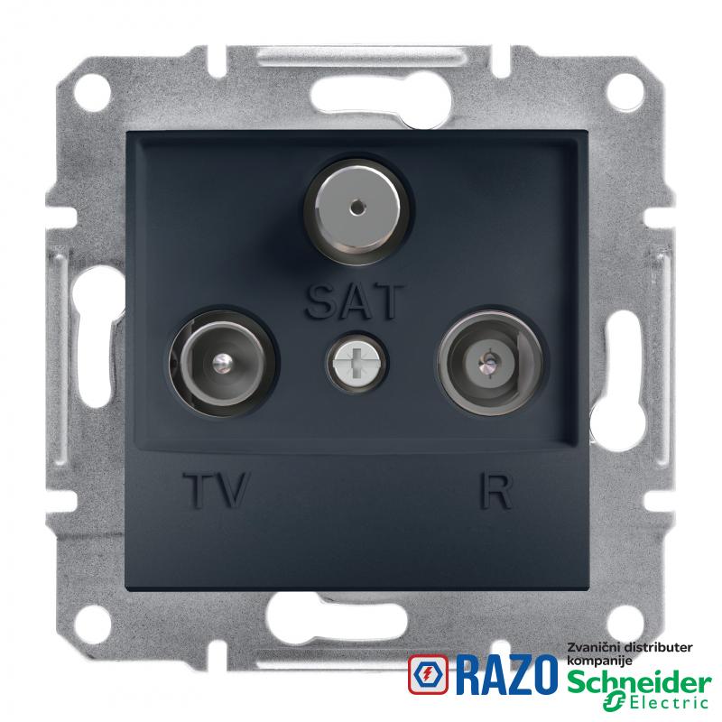 Asfora - TV-R-SAT prolazna utičnica (8dB), bez rama, antracit 