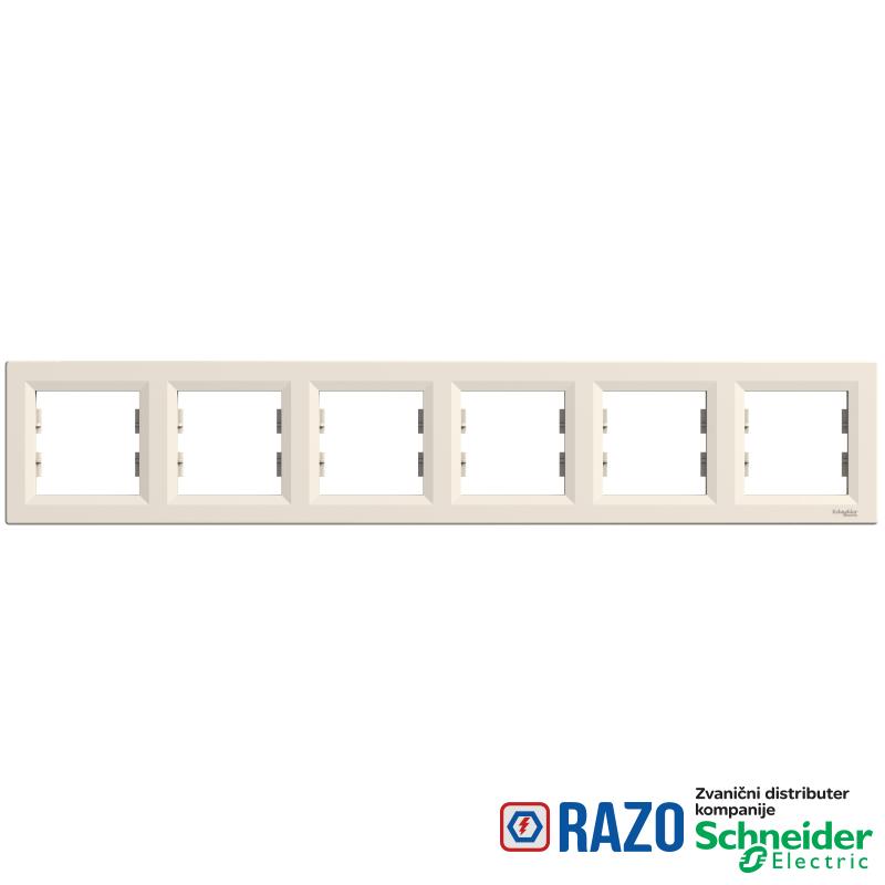 Asfora - horizontalni ram za 6 elemenata - krem 