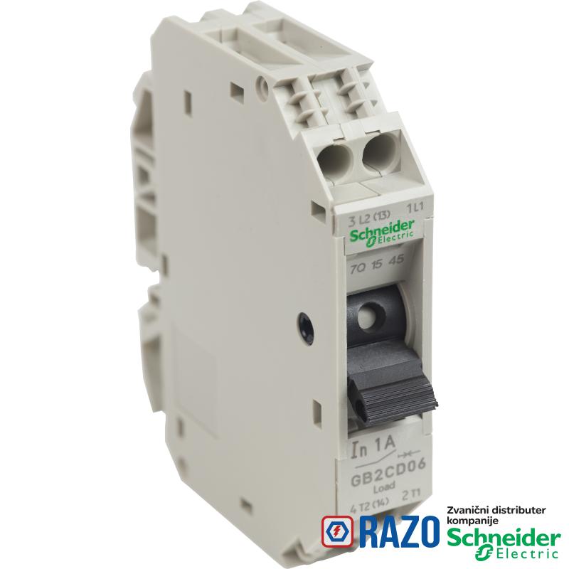 TeSys GB2 - termomagnetni zaštitni prekidač - 1P + N - 1 A - Id = 14 A 