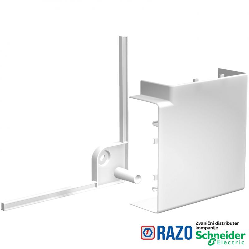 OptiLine 45 - pregib 90° - 75 x 55 mm - PC/ABS - polarno beli 