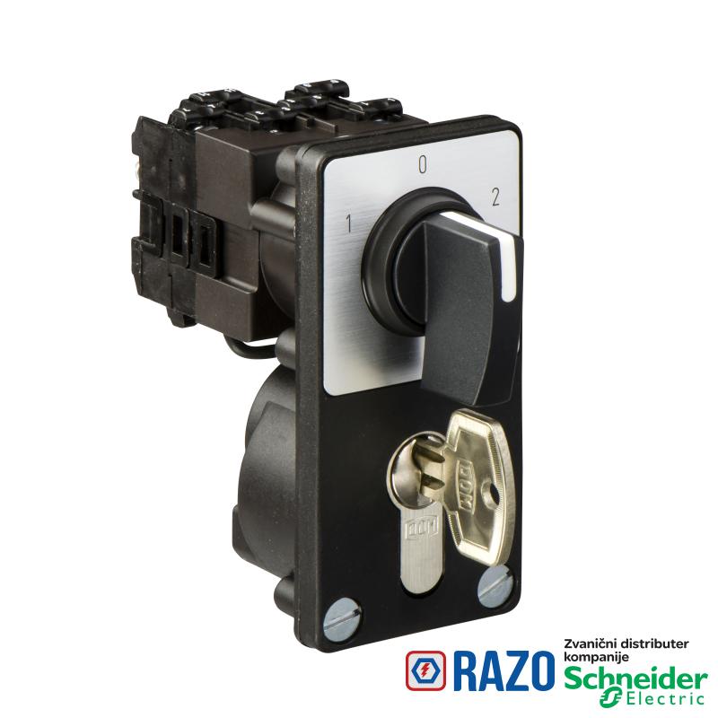 izborni grebenasti prekidač - 3P - 12 A-prednja montaža-crna ručica 