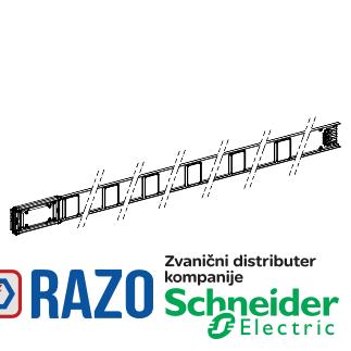 Canalis - ravni vodni deo - 40 A - 6 otcepnih utičnica - 3L+N+PE - 3m - beli 