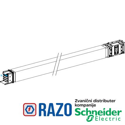 Canalis - ravni vodni deo - 500A - bez otcepa - 3L+N+PE - 3m - beli 