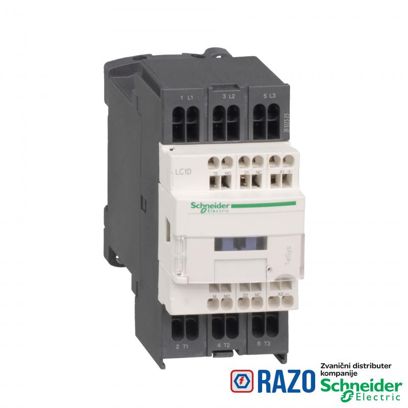 TeSys D kontaktor - 3P(3 NO) - AC-3 - <= 440 V 9 A - 24 V DC kalem 