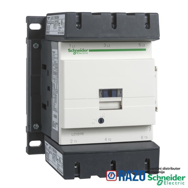 TeSys D kontaktor - 3P(3 NO) - AC-3 - <= 440 V 115 A - 110 VDC standardni kalem 