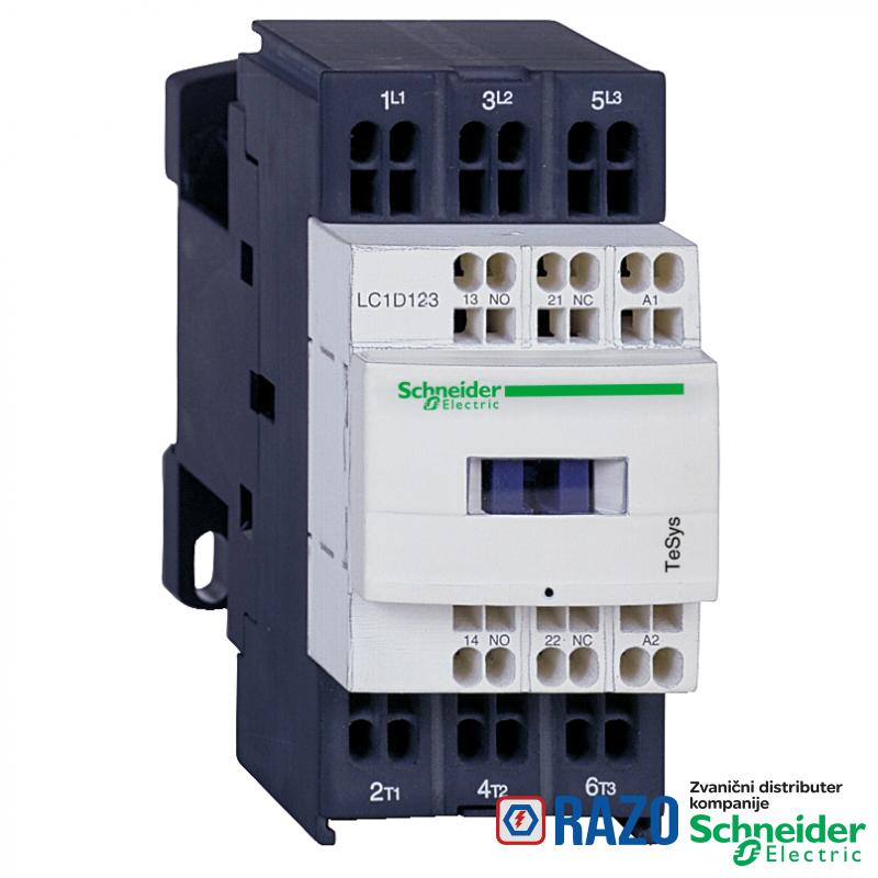 TeSys D kontaktor - 3P(3 NO) - AC-3 - <= 440 V 18 A - 24 V DC kalem 