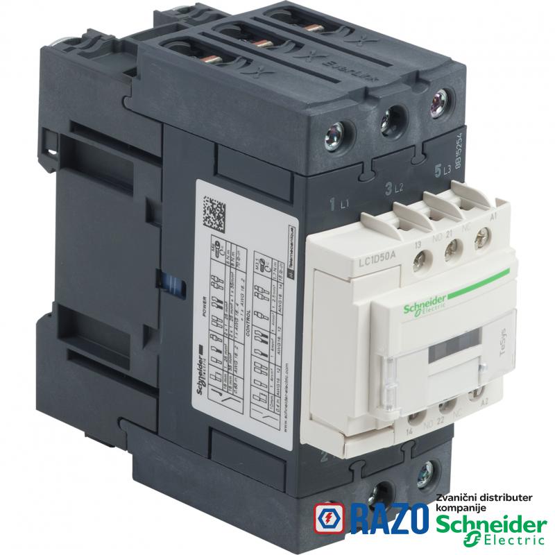 TeSys D kontaktor - 3P(3 NO) - AC-3 - <= 440 V 50 A - 110 V AC 50/60 Hz kalem 