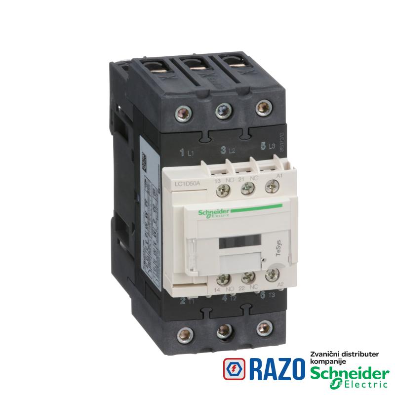 TeSys D kontaktor - 3P(3 NO) - AC-3 - <= 440 V 50 A - 120 V AC 50/60 Hz kalem 