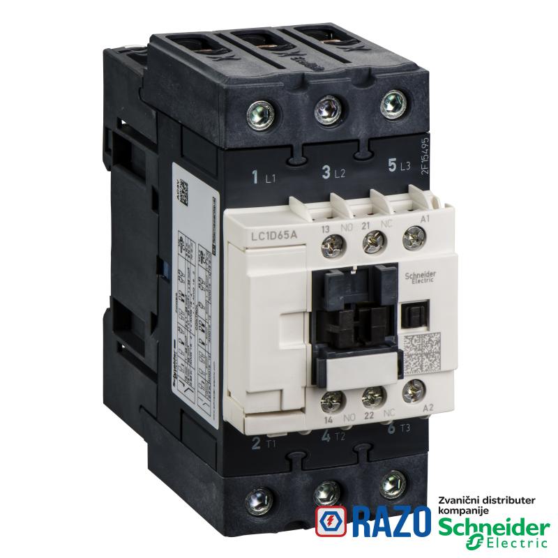 TeSys D kontaktor - 3P(3 NO) - AC-3 - <= 440 V 65 A - 24 V AC 50/60 Hz kalem 