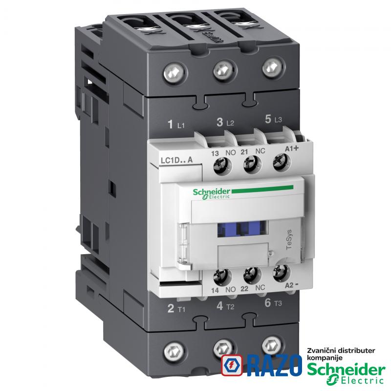 TeSys D kontaktor - 3P(3 NO) - AC-3 - <= 440 V 65 A - 24 V DC standardni kalem 