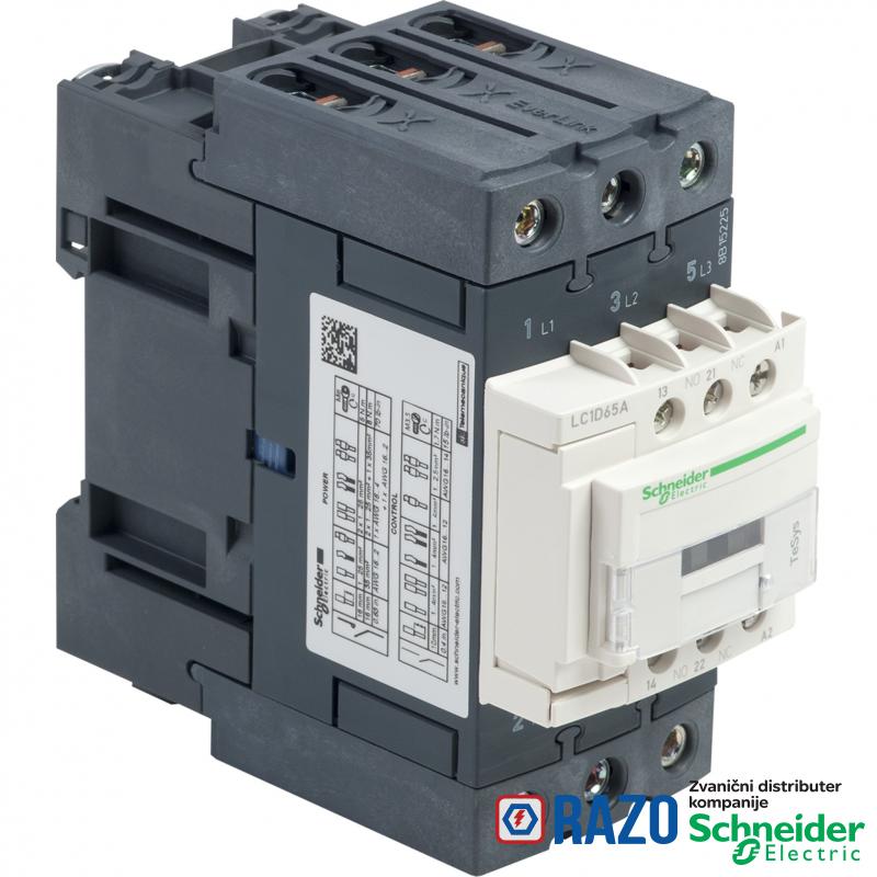 TeSys D kontaktor - 3P(3 NO) - AC-3 - <= 440 V 65 A - 220 V AC 50/60 Hz kalem 