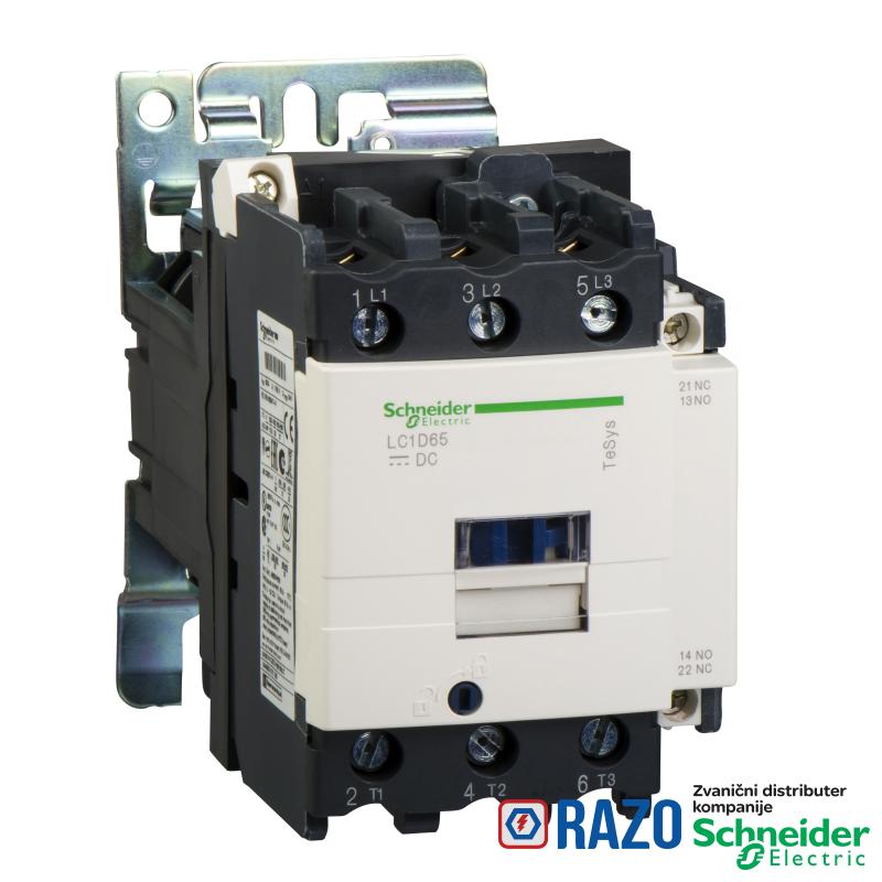 TeSys D kontaktor - 3P(3 NO) - AC-3 - <= 440 V 80 A - 48 V DC standardni kalem 