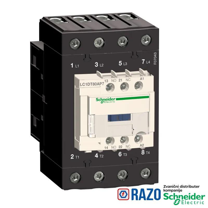 TeSys D kontaktor - 4P(4 NO) - AC-1 - <= 440 V 80 A - 24 V AC 50/60 Hz kalem 