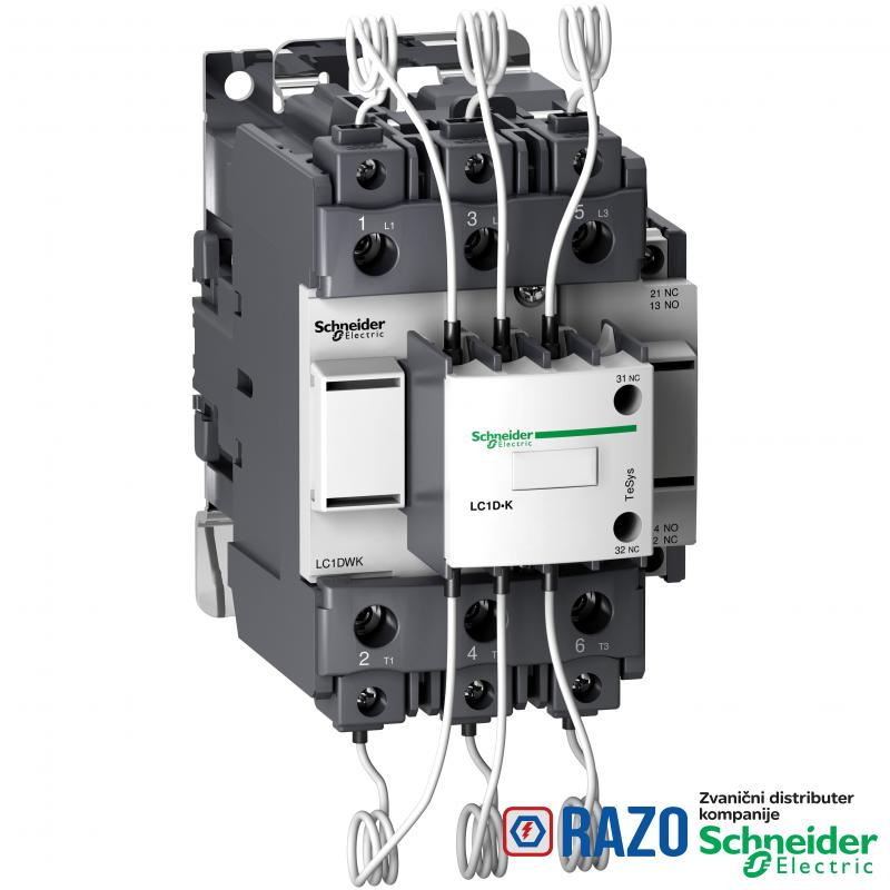 TeSys LC1D.K kontaktor za konden. bat. - 3P - 60 kVAr - 415 V - 220 V AC kalem 