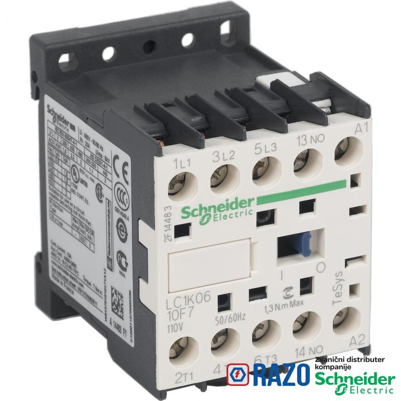 TeSys K kontaktor - 3P(3 NO) - AC-3 - <= 440 V 6 A - 110 V AC kalem 