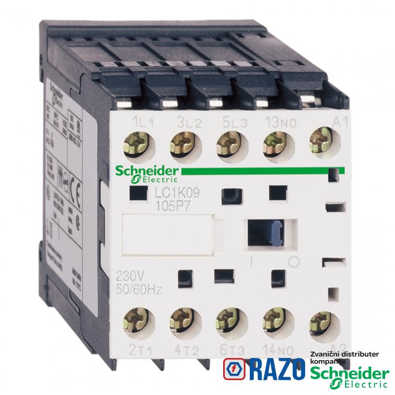 TeSys K kontaktor - 3P(3 NO) - AC-3 - <= 440 V 9 A - 230 V AC kalem 