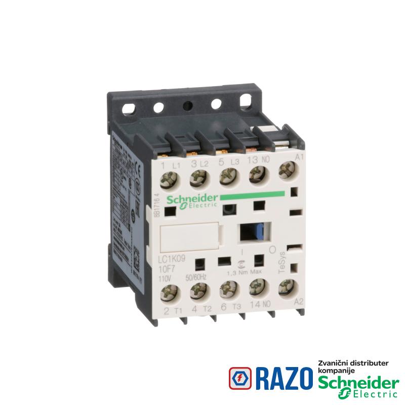 TeSys K kontaktor - 3P(3 NO) - AC-3 - <= 440 V 9 A - 110 V AC kalem 