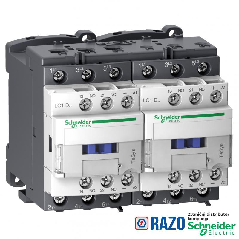 TeSys D kontaktor za promenu smera-3P(3 NO)-AC-3 - <= 440 V 18 A - 24 V DC kalem 