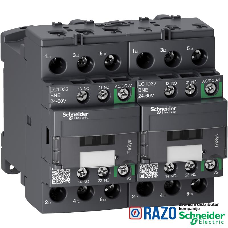 TeSys D kontaktor za promenu smera-3P-<=440V-32 A AC-3-24...60 V AC/DC kalem 