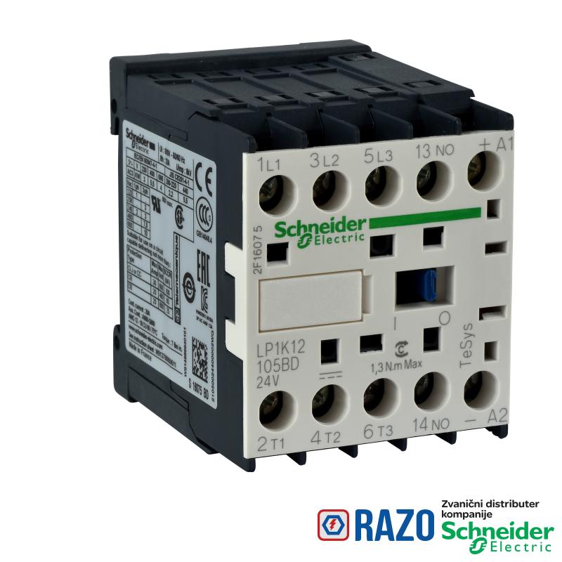 TeSys K kontaktor - 3P(3 NO) - AC-3 - <= 440 V 9 A - 24 V DC kalem 