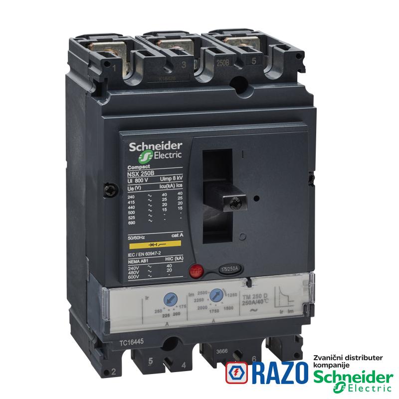 Compact prekidač NSX 250B/250A III-pol. 25KA 