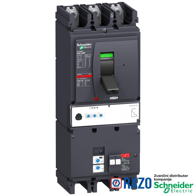 prekidač VigiCompact MB NSX400F - Micrologic 2.3 - 400 A - 3P 3d 