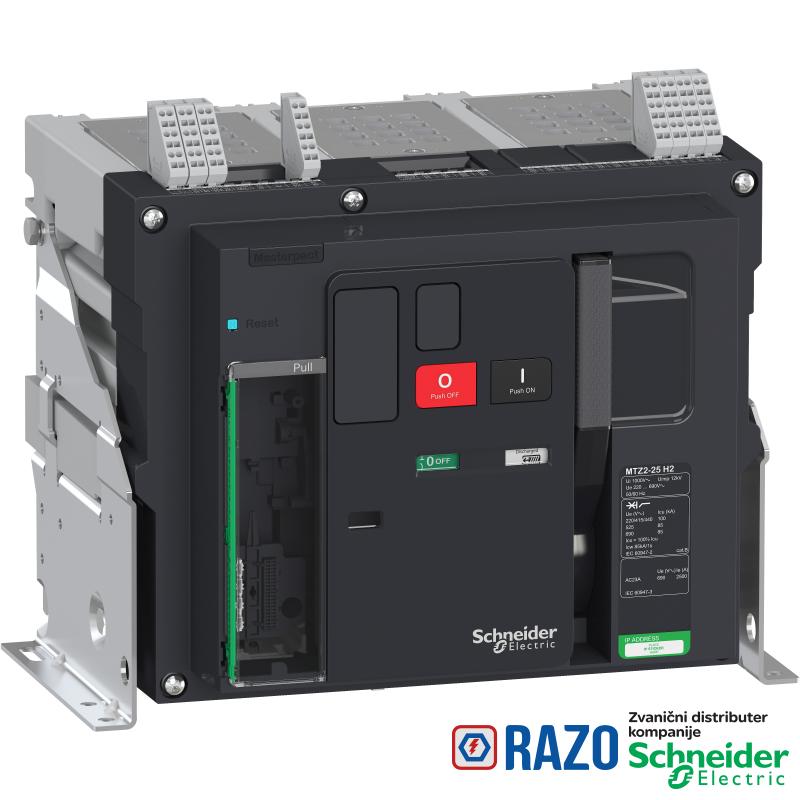 Prekidač Masterpact MTZ2 25H2 - 2500 A - 3P fiksni - bez Micrologic.a 