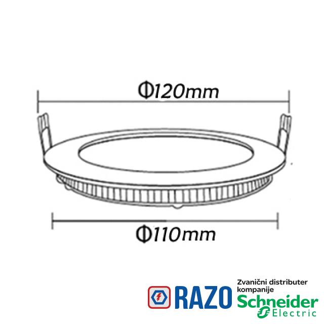 LED Panel Ugradni okrugli 6W 4200K 