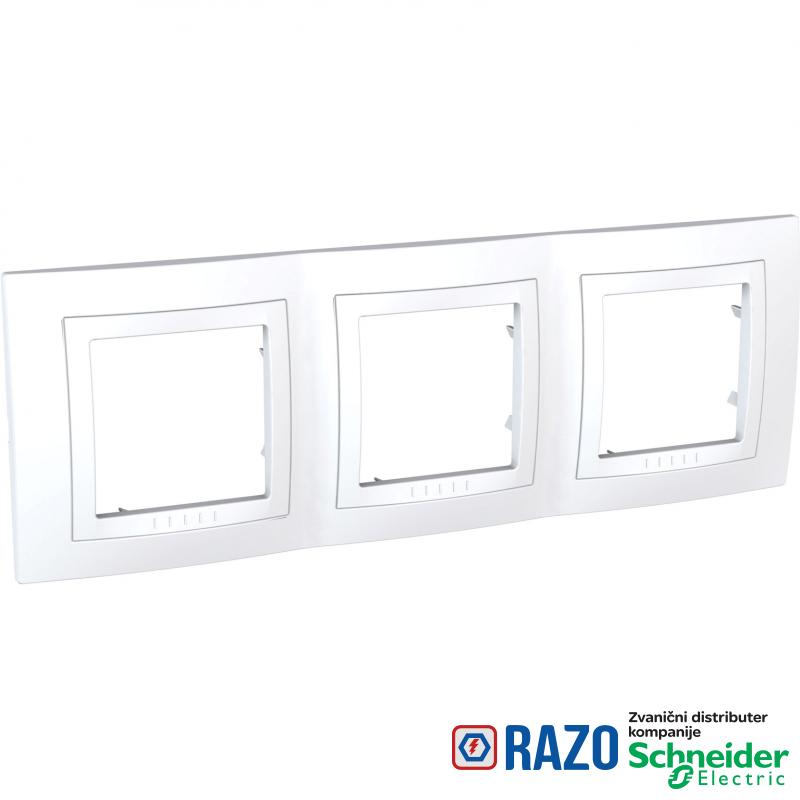 Unica Basic - dekorativni ram - trostruki, H71 - beli/beli 