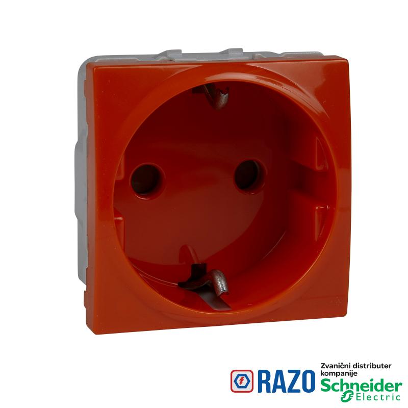 Unica - 1 utičnica - 2P+E, zaštita, šuko - 2 m - narandžasta 