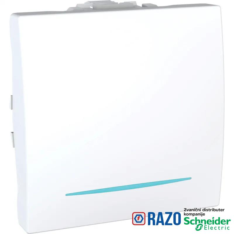 Unica - taster - 10 A 250 VAC - 2 m - beli 