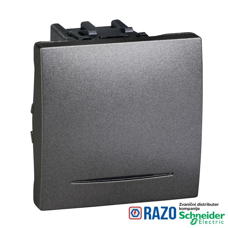 Unica Top/Class - naizmenični prekidač indikator - 16 AX 250 VAC - 2 m - grafit 