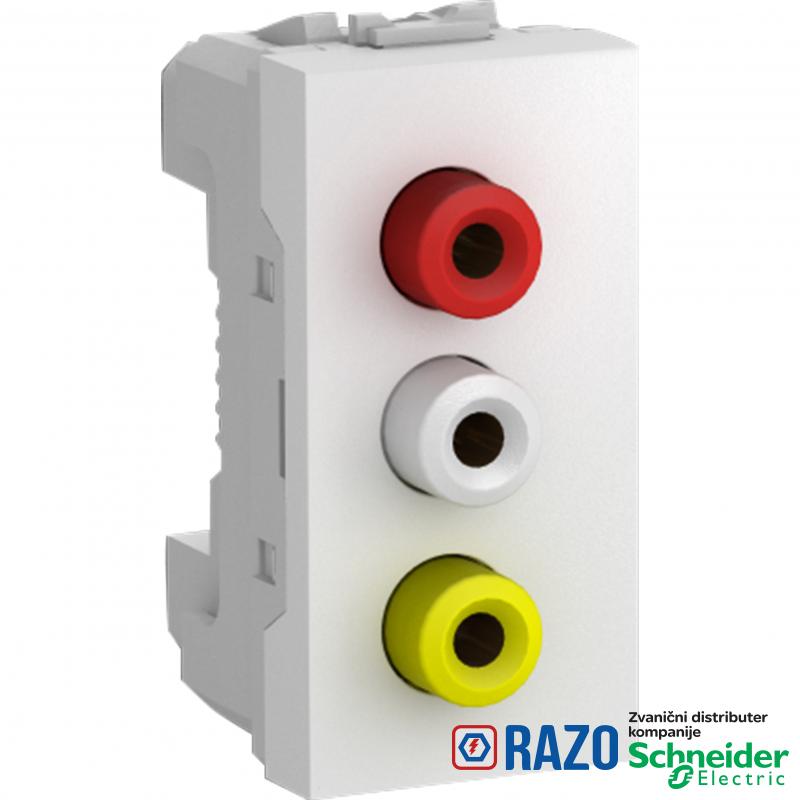 Unica - kom. utičnica - 1 utičnica - RCA ženska - bela 