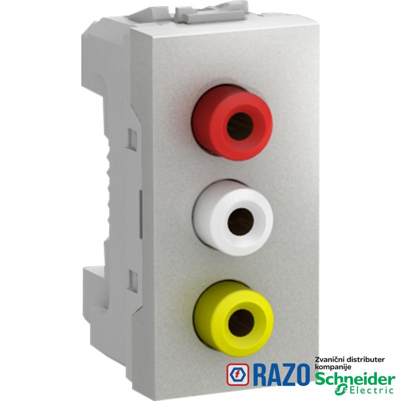 Unica - kom. utičnica - 1 utičnica - RCA ženska - aluminijum 