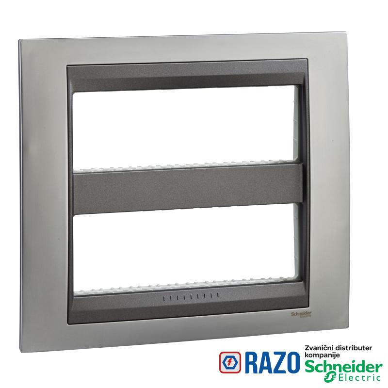 Unica Top - dekorativni ram - dvostruki (H) - 2x6 m - sjajno hrom/grafit 