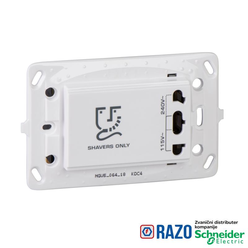 Unica - utičnica za brijanje - 3 m - bela 