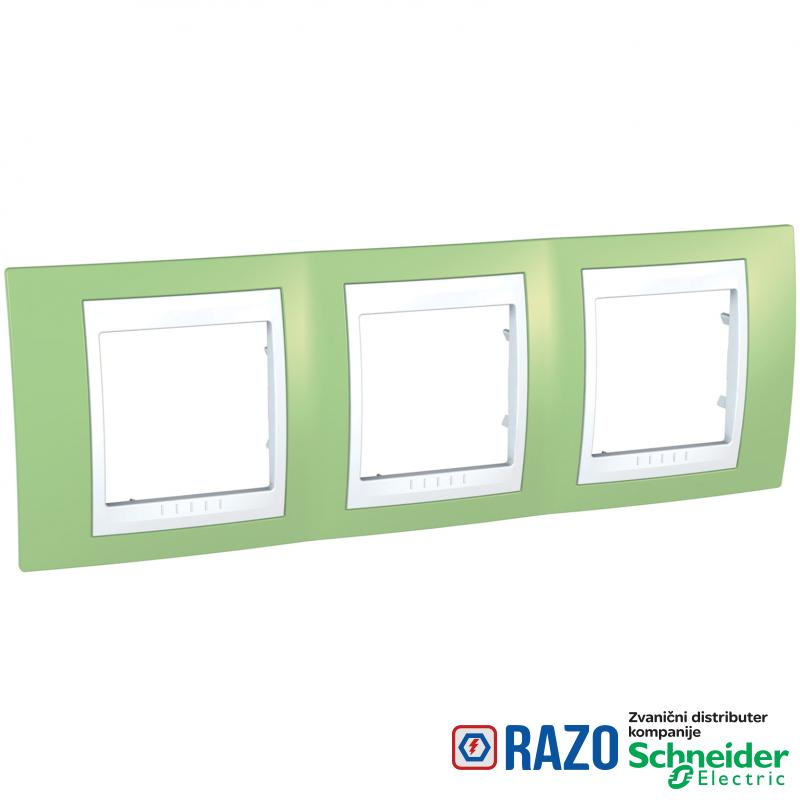 Unica Plus - dekorativni ram - trostruki, H71 - jabuka zelena/beli 