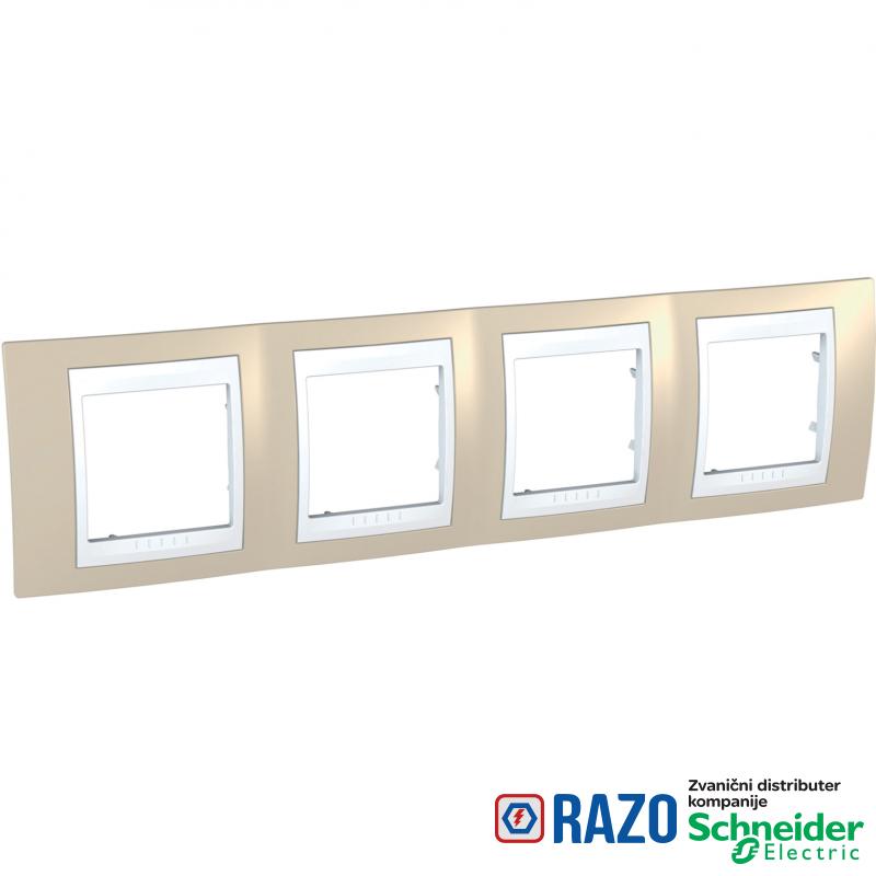 Unica Plus - dekorativni ram - četvorostruki, H71 - pesak/beli 