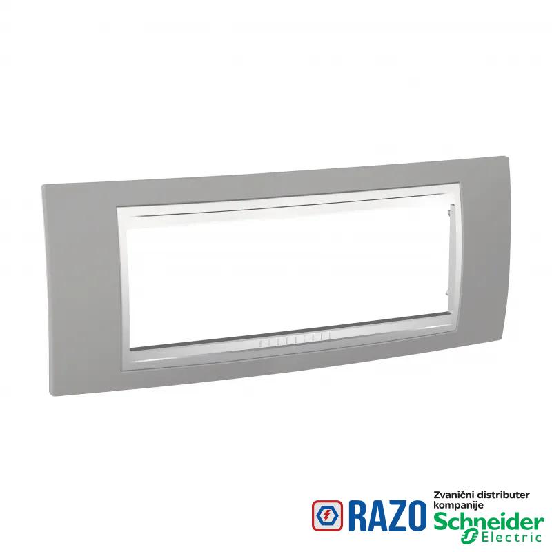 Unica - dekorativni ram - 6 modula - mist siva/beli 